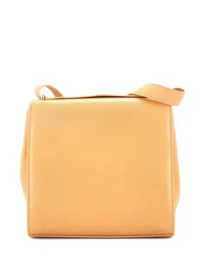 Pre-owned Bottega Veneta Clip Flap Bag Leather Shoulder Bag In Neutral