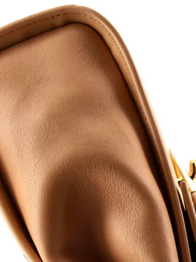 Pre-owned Bottega Veneta Clip Flap Bag Leather Shoulder Bag In Neutral