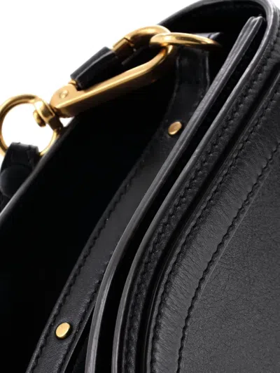 Pre-owned Chloé Nile Leather Medium Crossbody Bag In Black