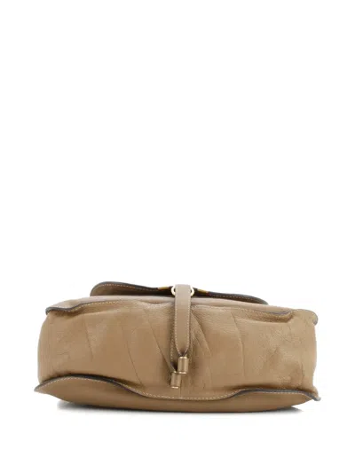 Pre-owned Chloé Marcie Leather Medium Satchel In Brown