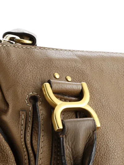 Pre-owned Chloé Marcie Leather Medium Satchel In Brown