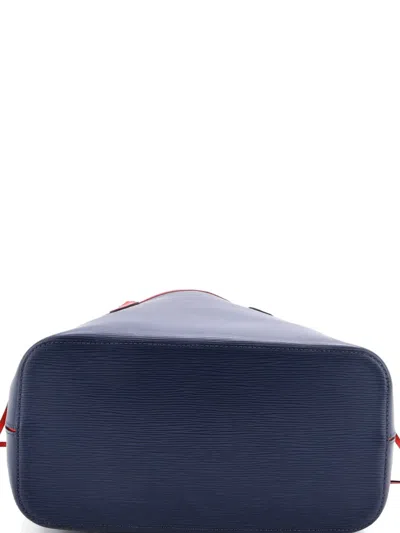 Pre-owned Louis Vuitton Neverfull Epi Leather Mm Tote Bag In Blue