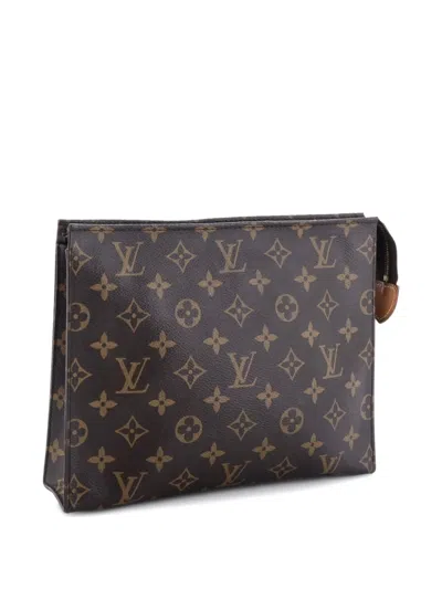 Pre-owned Louis Vuitton Toiletry Pouch Monogram Canvas 26 Clutch Bag In Brown
