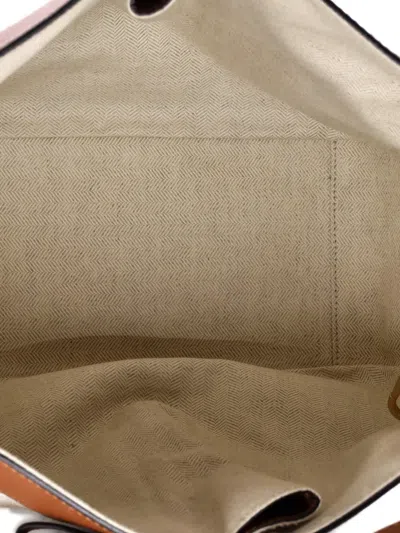 Pre-owned Loewe Hammock Bag Leather And Anagram Jacquard Small Shoulder Bag In Neutral