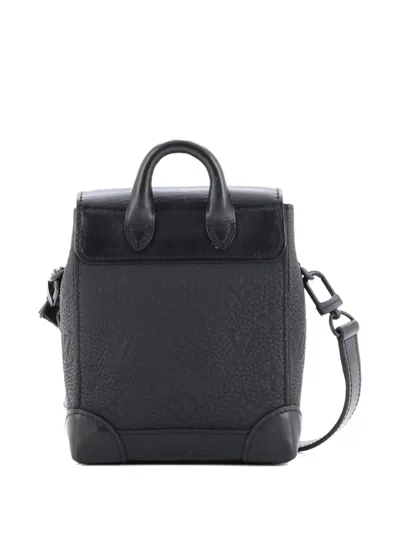 Pre-owned Louis Vuitton Steamer Bag Monogram Taurillon Leather Nano Crossbody Bag In Black