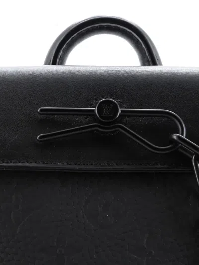 Pre-owned Louis Vuitton Steamer Bag Monogram Taurillon Leather Nano Crossbody Bag In Black