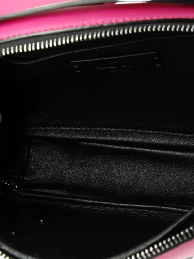 Pre-owned Valentino Garavani Vlogo Zip Around Camera Leather Crossbody Bag In Pink