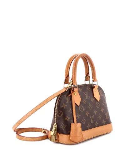 Pre-owned Louis Vuitton Alma Handbag Monogram Canvas Bb Crossbody Bag In Brown