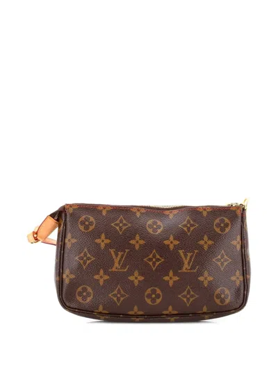Pre-owned Louis Vuitton Pochette Accessoires Limited Edition Monogram Cerises Clutch Bag In Brown