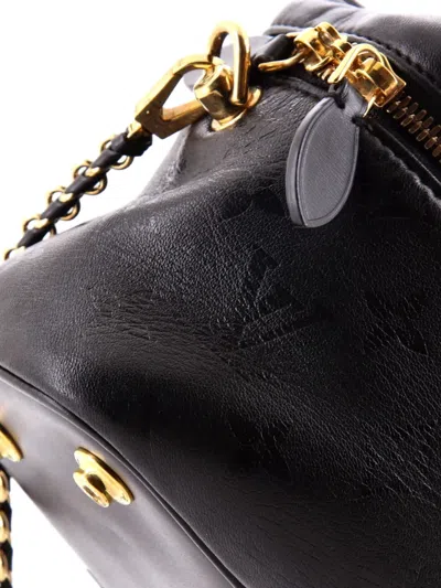Pre-owned Louis Vuitton Vanity Handbag Monogram Ink Embossed Lambskin Pm Crossbody Bag In Black