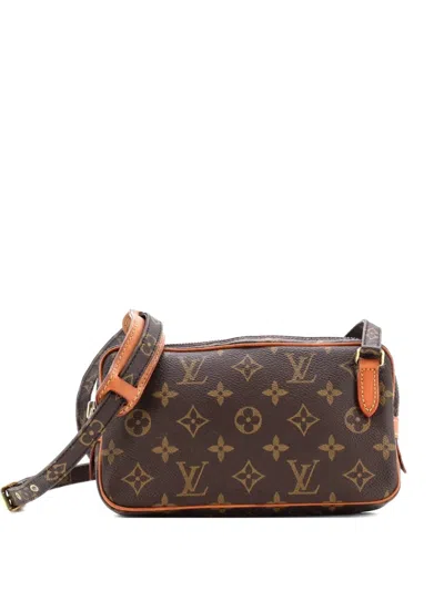 Pre-owned Louis Vuitton Pochette Marly Bandouliere Bag Monogram Canvas Crossbody Bag In Brown
