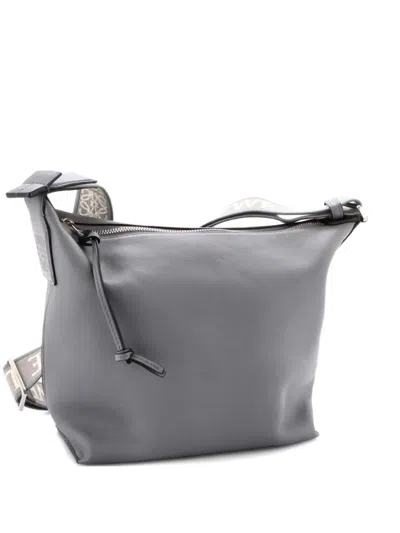 Pre-owned Loewe Cubi Leather Small Crossbody Bag In Gray