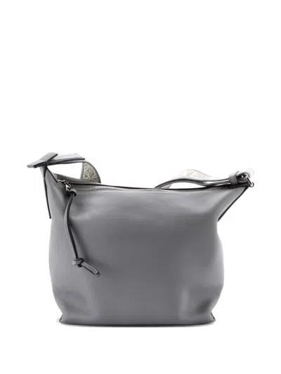 Pre-owned Loewe Cubi Leather Small Crossbody Bag In Gray