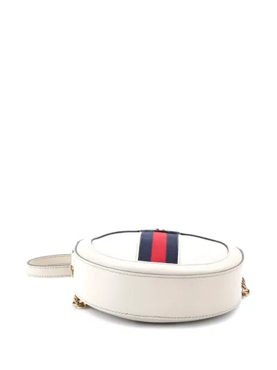 Pre-owned Gucci Ophidia Round Shoulder Bag Leather Mini Crossbody Bag In Neutral