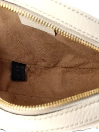 Pre-owned Gucci Ophidia Round Shoulder Bag Leather Mini Crossbody Bag In Neutral