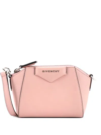 Pre-owned Givenchy Antigona Leather Nano Crossbody Bag In Pink