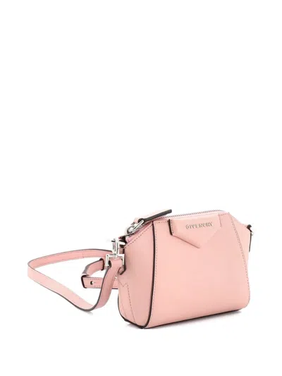 Pre-owned Givenchy Antigona Leather Nano Crossbody Bag In Pink