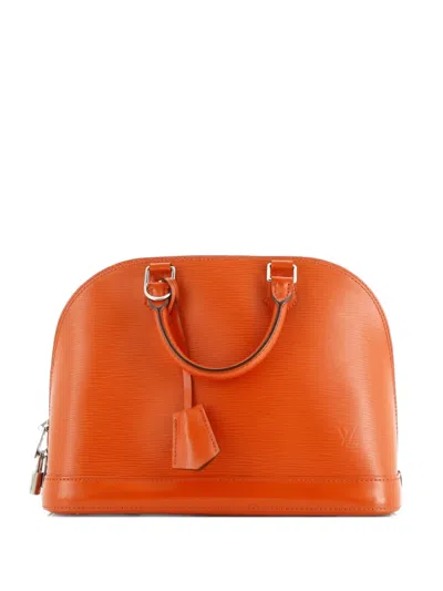 Pre-owned Louis Vuitton Alma Handbag Epi Leather Pm Satchel In Orange