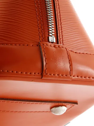 Pre-owned Louis Vuitton Alma Handbag Epi Leather Pm Satchel In Orange