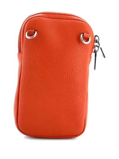 Pre-owned Prada Flou Phone Vitello Daino Crossbody Bag In Orange