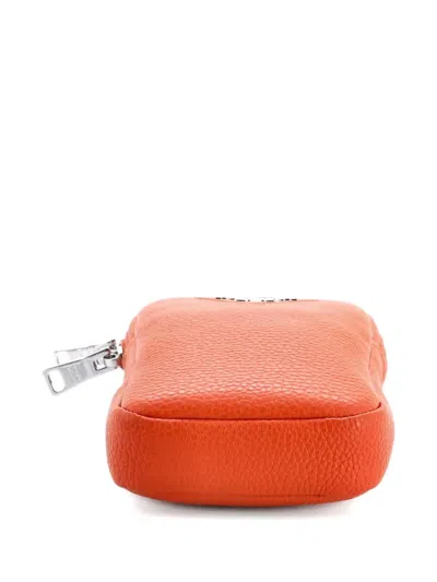 Pre-owned Prada Flou Phone Vitello Daino Crossbody Bag In Orange