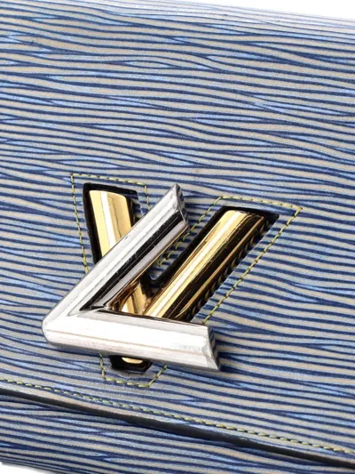 Pre-owned Louis Vuitton Twist Chain Wallet Epi Leather Crossbody Bag In Blue