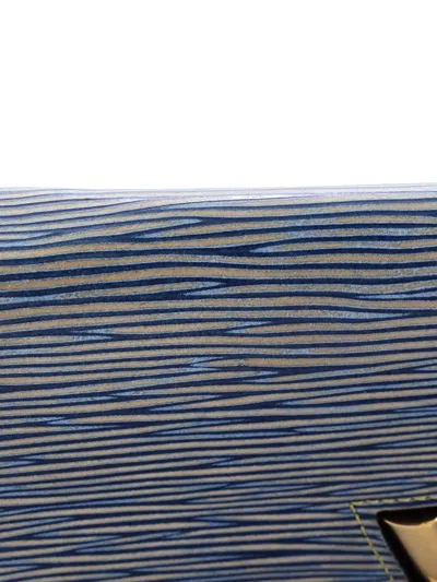 Pre-owned Louis Vuitton Twist Chain Wallet Epi Leather Crossbody Bag In Blue