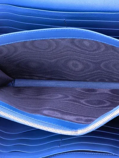 Pre-owned Gucci Dionysus Chain Wallet Blooms Print Gg Coated Canvas Small Crossbody Bag In Blue