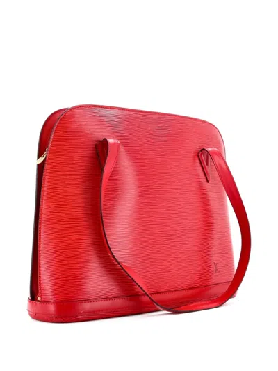 Pre-owned Louis Vuitton Lussac Handbag Epi Leather Shoulder Bag In Red