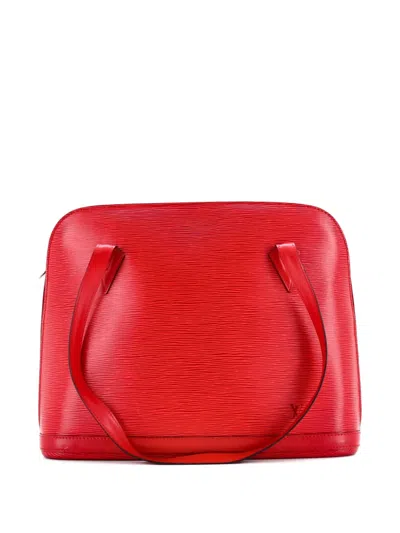 Pre-owned Louis Vuitton Lussac Handbag Epi Leather Shoulder Bag In Red