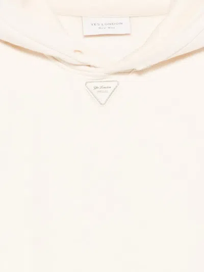 Yes London Triangle Patch Hooded Sweater In Neutral