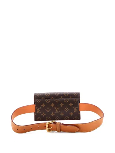 Pre-owned Louis Vuitton S Lock Pouch Monogram Canvas Belt Bag In Brown
