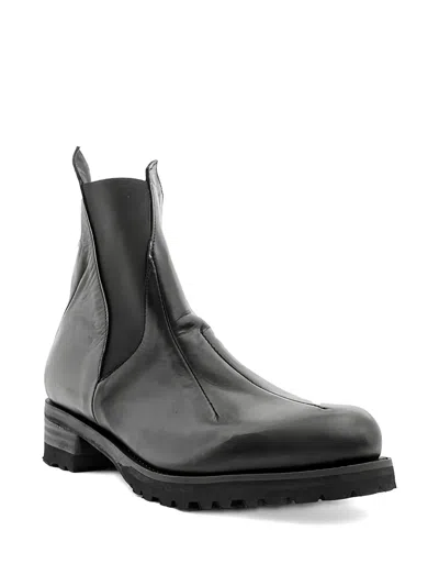 Leon Emanuel Blanck Distortion Pointed Chelsea Boots In Black