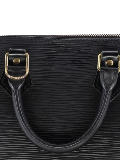 Pre-owned Louis Vuitton Vintage Alma Handbag Epi Leather Pm Satchel In Black