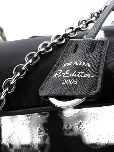 Pre-owned Prada Re-edition 2005 Shoulder Bag Tessuto Small Crossbody Bag In Black