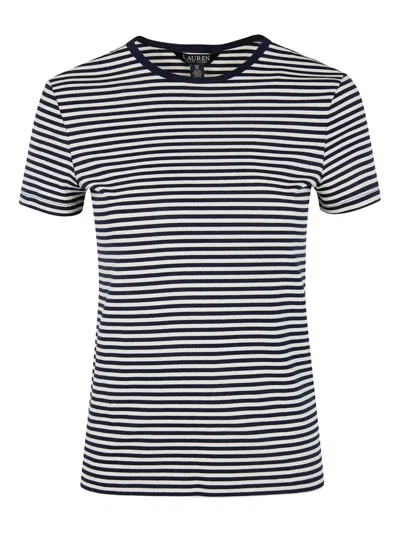 Ralph Lauren Striped Crew-neck T-shirt In Black