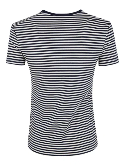 Ralph Lauren Striped Crew-neck T-shirt In Black