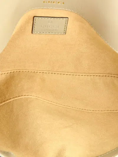 Pre-owned Gucci Horsebit 1955 Shoulder Bag Gg Coated Canvas With Leather East West Crossbody Bag In Neutral