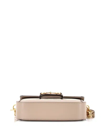 Pre-owned Gucci Horsebit 1955 Shoulder Bag Gg Coated Canvas With Leather East West Crossbody Bag In Neutral