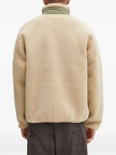 No Problemo Zipped Fleece Jacket In Neutral