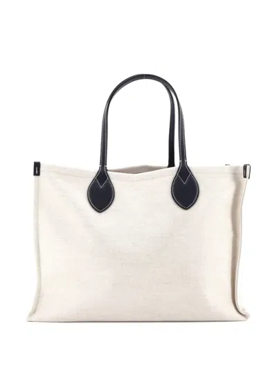 Pre-owned Gucci Logo Shopper Printed Canvas Medium Tote Bag In Neutral