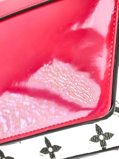 Pre-owned Louis Vuitton Cherrywood Chain Wallet Vernis With Monogram Canvas Crossbody Bag In Pink