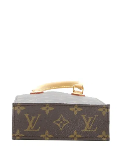 Pre-owned Louis Vuitton Petit Sac Plat Bag Monogram Canvas Crossbody Bag In Brown