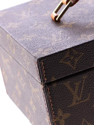 Pre-owned Louis Vuitton Boite A Tout Jewelry Case Monogram Canvas Satchel In Brown