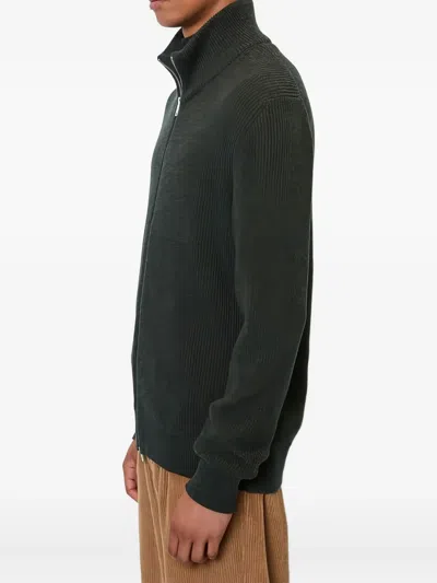Marc O'polo Textured Zip-up Cardigan In Black