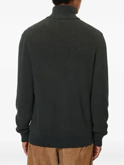 Marc O'polo Textured Zip-up Cardigan In Black