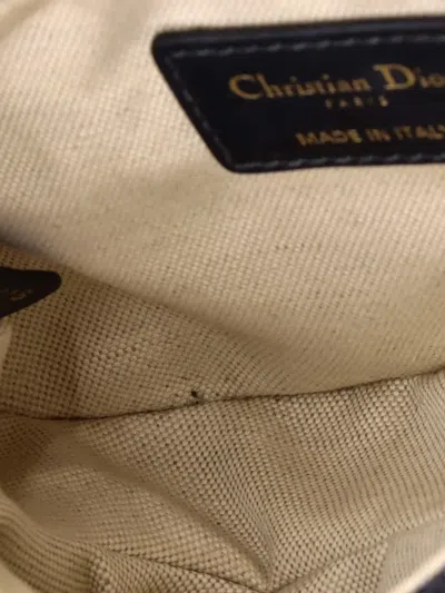 Pre-owned Dior Saddle Handbag With Strap Oblique Canvas Mini Shoulder Bag In Blue