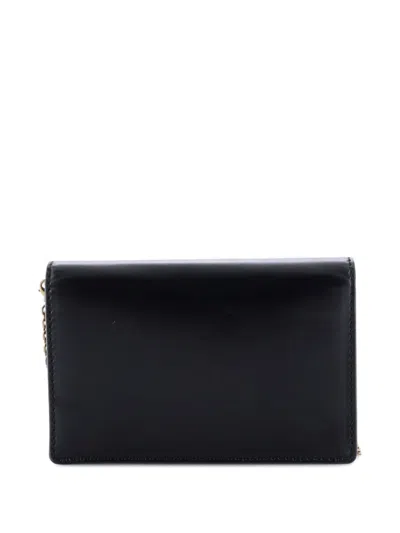 Pre-owned Dior J'a Wallet On Chain Leather Crossbody Bag In Black