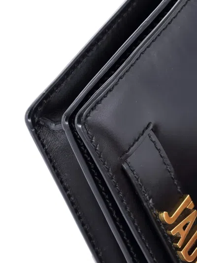 Pre-owned Dior J'a Wallet On Chain Leather Crossbody Bag In Black