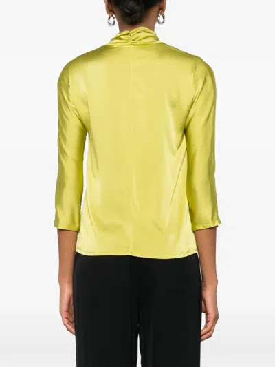 Jucca Bow Silk Blouse In Green